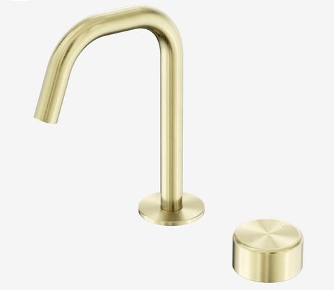 Serenity Progressive Basin Mixer Edge Spout With Metal Handle Brushed Gold