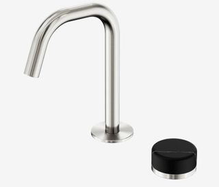 Serenity Progressive Basin Mixer Edge Spout With Marquina Black Handle Brushed N