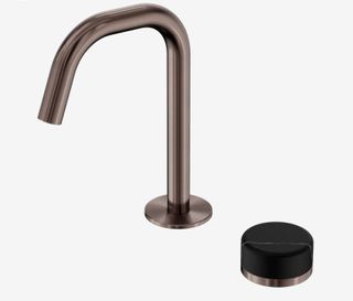 Serenity Progressive Basin Mixer Edge Spout With Marquina Black Handle Brushed B