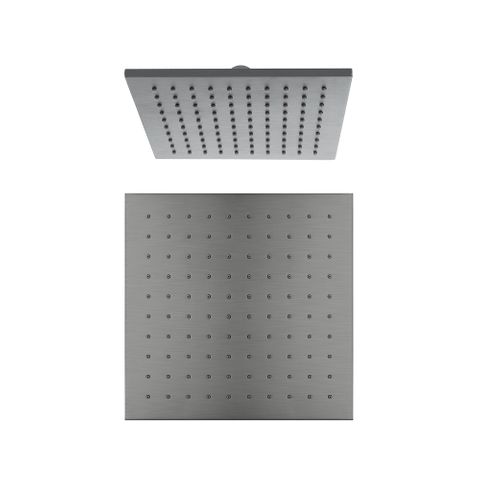 250MM SQUARE SHOWER HEAD GUN METAL