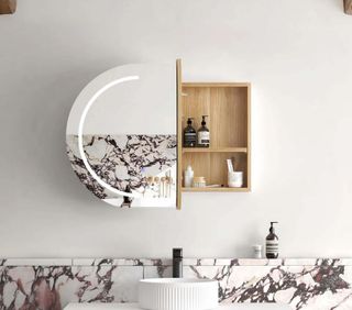 LED Bondi 900(W)x600(H) Natural Oak Shaving Cabinet - Premium Edition