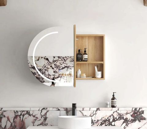 LED Bondi 900(W)x600(H) Natural Oak Shaving Cabinet - Premium Edition