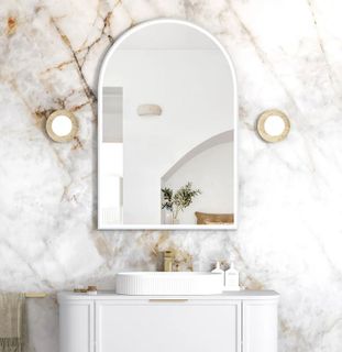 LED Archie 1200x800 White Metal Frame Mirror