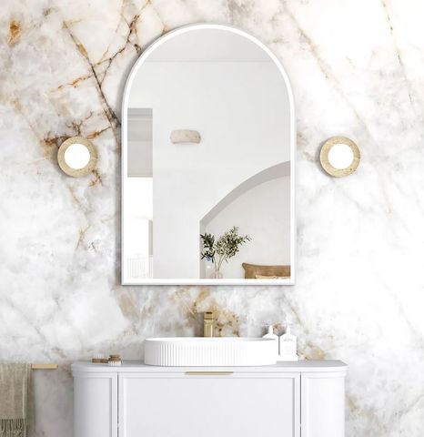 LED Archie 1200x800 White Metal Frame Mirror