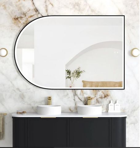 LED Archie 1500x1000 Black Metal Frame Mirror