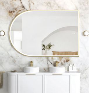 LED Archie 1500x1000 Gold Metal Frame Mirror