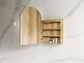 LED Archie 900(H)x600(W) Natural Oak Shaving Cabinet - Premium Edition