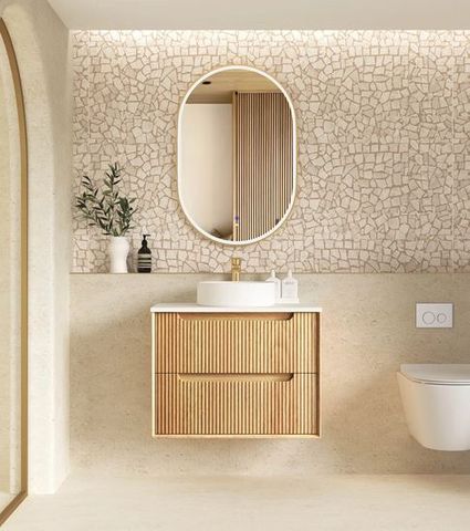 Byron Fluted 750mm Woodland Oak Wall Hung Vanity