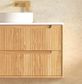 Byron Fluted 1500mm Four Drawer Double Woodland Oak Wall Hung Vanity