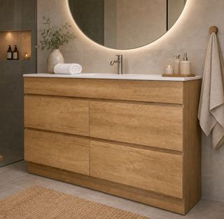 Zara 1500 Vanity  Natural Oak