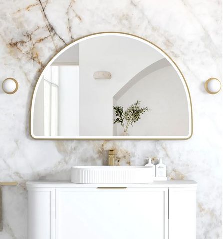 LED Moonlight Archie 800(H)x1200(W) Gold Metal Frame Mirror