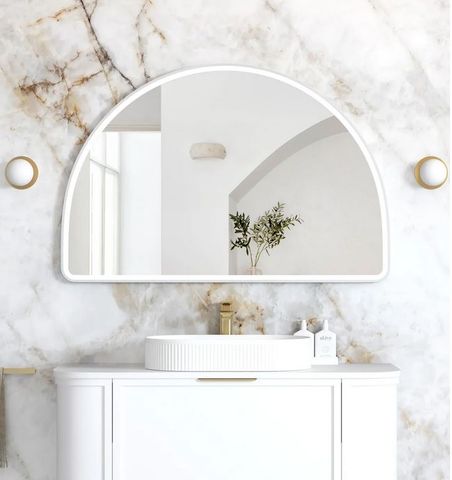 LED Moonlight Archie 800(H)x1200(W) White Metal Frame Mirror