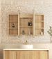 LED Newport 1200(W)x750(H) Natural Oak Shaving Cabinet - Premium Edition