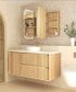 LED Newport 1200(W)x750(H) Natural Oak Shaving Cabinet - Premium Edition