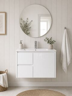 Jessica 750 LHD Wall Hung  Gloss White Vanity