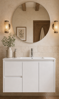 Jessica 900 LHD Wall Hung  Gloss White Vanity