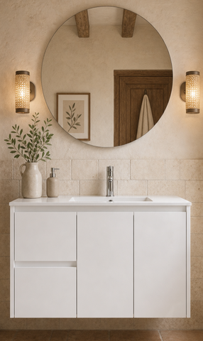 Jessica 900 LHD Wall Hung  Gloss White Vanity