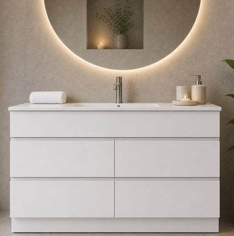 Zara 1200 Gloss White Vanity