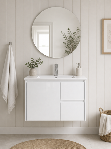 Jessica 750 Wall Hung  Gloss White Vanity