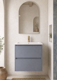 Amber 600 Matte GREY Wall Hung Vanity