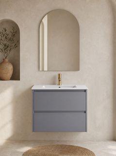 Amber 750 Matte GREY Wall Hung Vanity