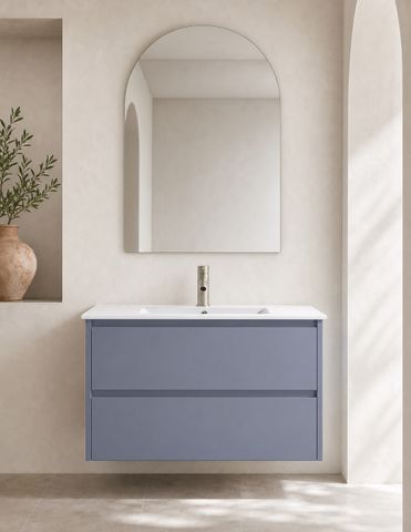 Amber 900 Matte GREY Wall Hung Vanity
