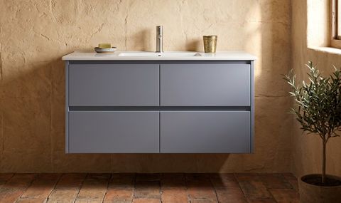 Amber 1200 Matte GREY Wall Hung Vanity