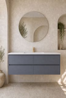Amber 1500 Matte GREY Wall Hung Vanity