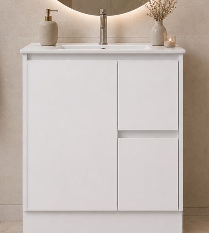 CABINET ONLY Sierra 750 Gloss White Slimline Vanity