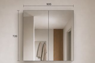 900 Pencil Edge Gloss White Mirror Cabinet (720 Height)