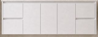CABINET ONLY Stratus 1500 Gloss White Wall Hung Slimline Vanity