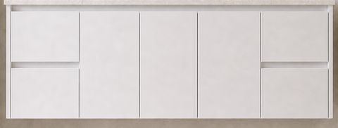 CABINET ONLY Stratus 1500 Gloss White Wall Hung Slimline Vanity