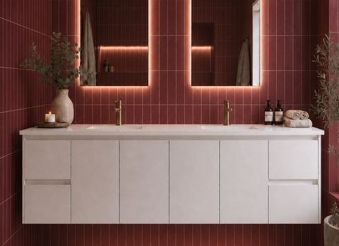 Jessica 1800 Wall Hung  Gloss White Vanity