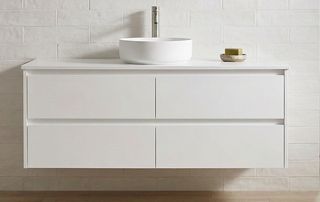 Amber 1500 Gloss White Wall Hung Vanity