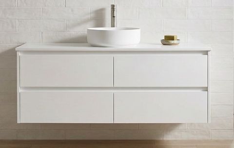 Amber 1500 Gloss White Wall Hung Vanity