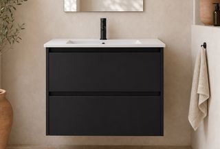Amber 750 Matte BLACK Wall Hung Vanity