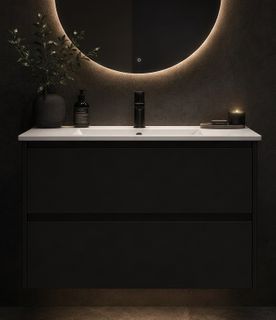 Amber 900 Matte BLACK Wall Hung Vanity