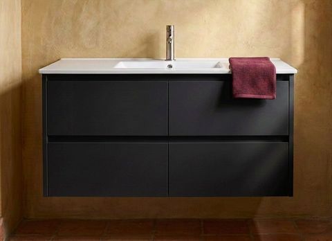 Amber 1200 Matte BLACK Wall Hung Vanity