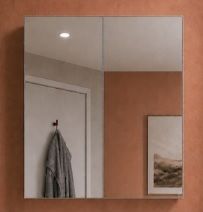 600 Pencil Edge Gloss White Mirror Cabinet (720 Height)