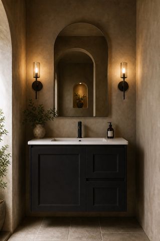 Sophie 750 Matte BLACK Wall Hung Vanity