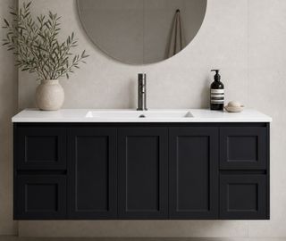 Sophie 1500 Matte BLACK Wall Hung Vanity