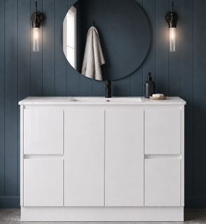Jessica 1200  Gloss White Vanity