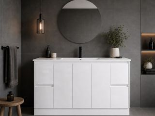 Jessica 1500  Gloss White Vanity