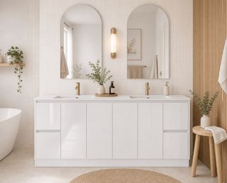 Jessica 1800  Gloss White Vanity