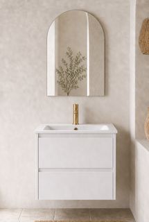 Amber 600 Matte WHITE Wall Hung Vanity