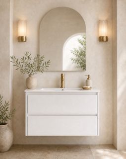 Amber 750 Matte WHITE Wall Hung Vanity