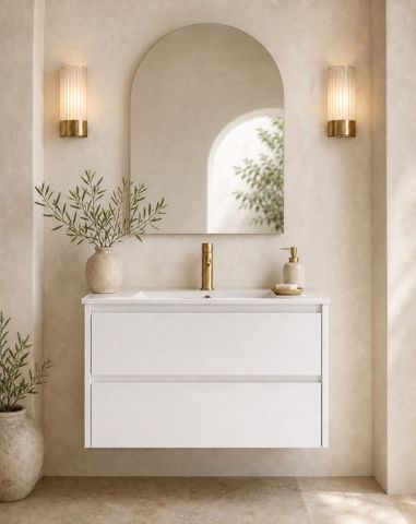 Amber 750 Matte WHITE Wall Hung Vanity
