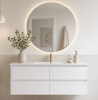 Amber 1500 Matte WHITE Wall Hung Vanity