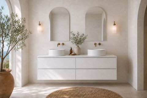 Amber 1800 Matte WHITE Wall Hung Vanity