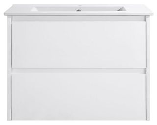 Amber 750 Gloss White Wall Hung Vanity